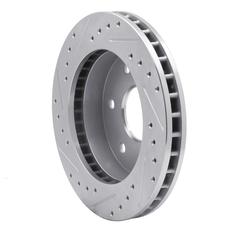 Cadillac Escalade Brake Rotor (1) - Front Right - R1 Concepts - Drilled & Slotted - Silver - `88-`00